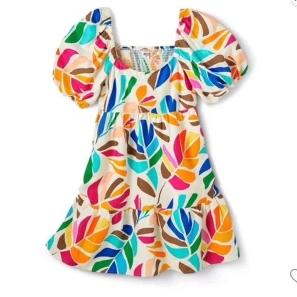 Tabitha Brown x Target Botanical Print Puff-Sleeve Linen Mini Dress — Size S - Picture 5 of 6